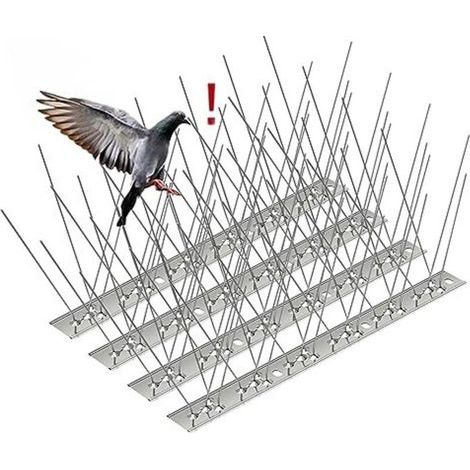 1 Meter lange Taubenabwehrspitzen aus Edelstahl, 4er-Packung, zur Abwehr von Tauben, Krähen, Spatzen und Katzen, tierfreundliche Vogelabwehrspitzen (1/5)