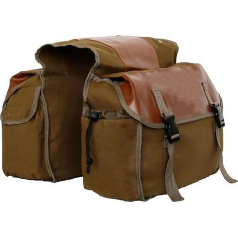 Accessoire vélo,Sac de selle en cuir pour moto, sacoche étanche en toile pour cycles, nouvelle collection- Chocolat[A7]