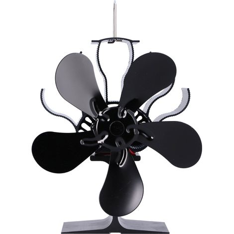 Ventilateur de cheminée à bois à une seule tête et cinq pales avec thermomètre  chauffage par circulation d'air entraîné par la chaleur. (1/5)
