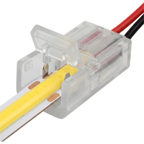Conector recto para LED COB de 8 mm con clic, 18x11x7 mm, conector de cable de fácil instalación. (1/4)