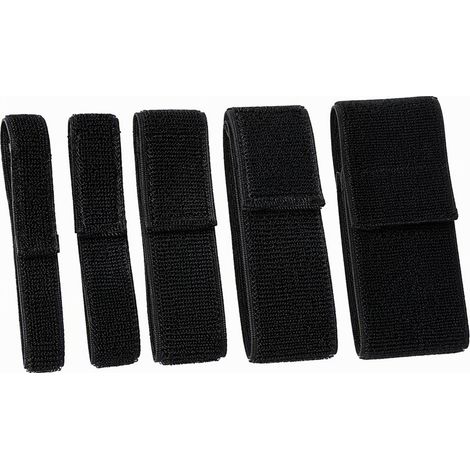 Bande velcro élastique auto-agrippante large 5 x 80 cm, noire, sangle réutilisable, maintien de la taille, bricolage et sport (1/4)