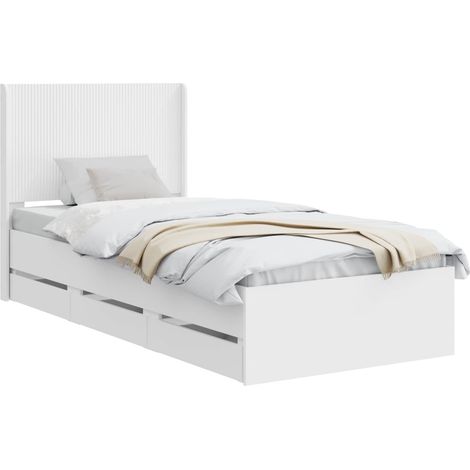 Estructura de cama con almacenamiento y cabecero Blanco vidaXL (1/5)