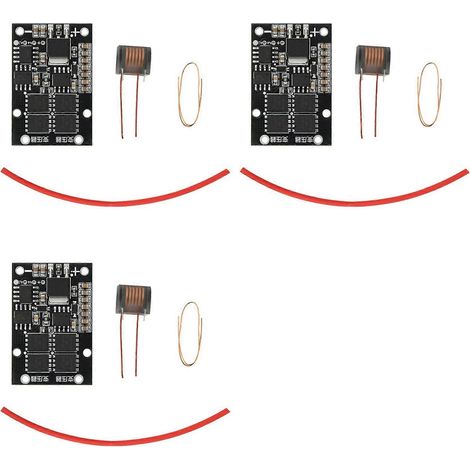 Module d'allumage pour générateur haute tension 3X DC 6-15V vers AC 10kV-25kV, transformateur d'amorçage d'arc automatique 70W (1/5)