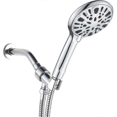 Pommeau de douche à main, 9 jets haute pression avec mode massage spa et pause, installation facile, finition chromée (1/5)