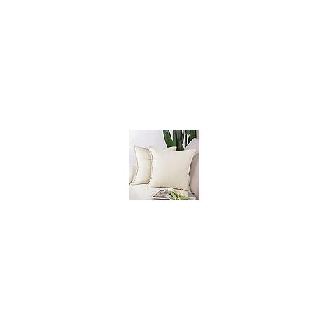 Madizz Lot de 2 Housses de Coussin Doux Lin Décoratif Coussin Couvre Style De Luxe pour canapé Chambre Blanc 45x45 cm (1/5)
