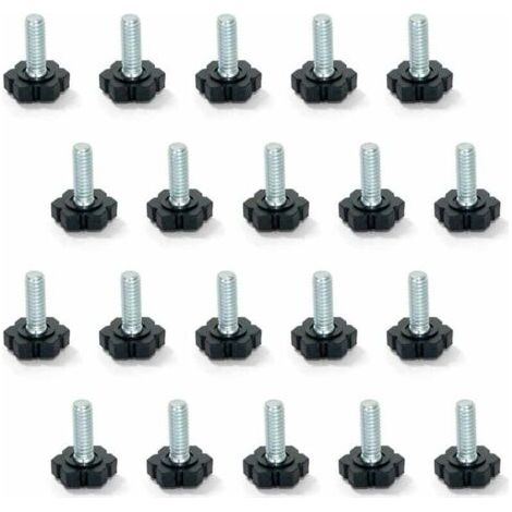 Pair Möbelnivellierfüße, M6x30mm Gewinde, 20er-Pack, Schwarz/Silber