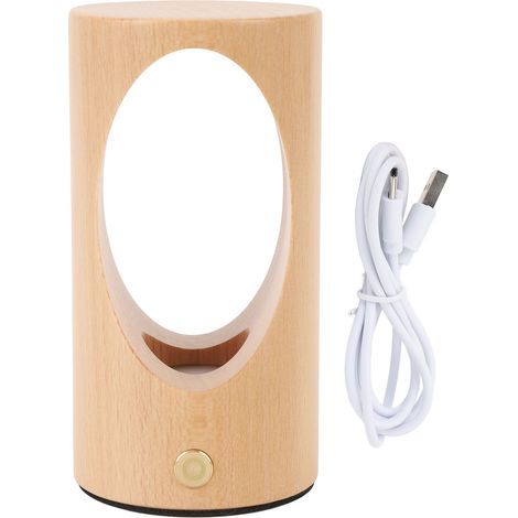 Rechargeable LED Night Light for Baby, Dimmable Bedside Lamp, Wooden Table Lamp, Touch Lights for Children, for Nursery, Nursing Room (1/5)