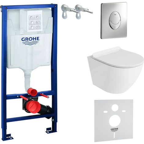 GROHE WC Set mit Vorwandelement, Wand-WC und Spülknopf (1/5)