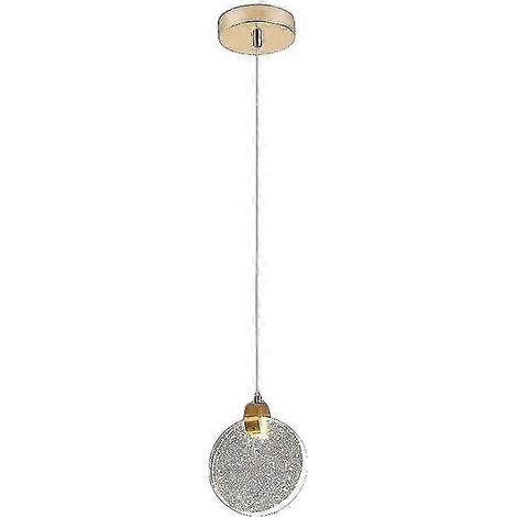 Lustre en cristal doré et verre bullé 2025, idéal pour un îlot de cuisine, une salle à manger ou un couloir. (1/5)