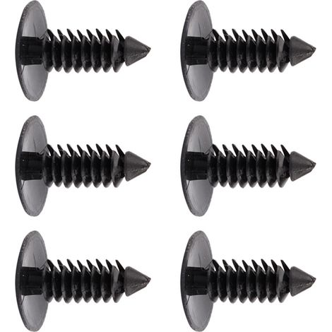 100 attaches de garniture de porte auto, trou 7,5 mm, rivets plastique à enclenchement noir (1/5)