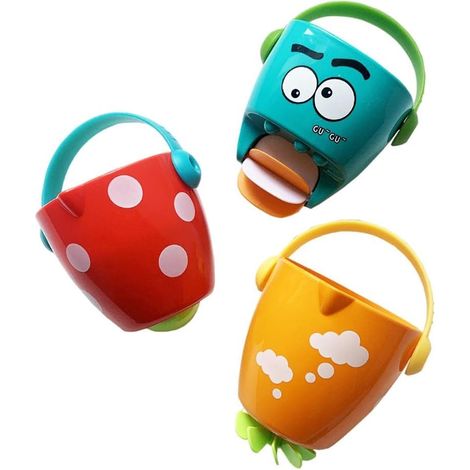 3 Pièces Jouet de Bain Bébé Seau Verseur Pulvérisateur Plastique Léger Forme Amusante Adapté pour Cadeau Enfant Décoration Salle de Bains Jeux (1/5)