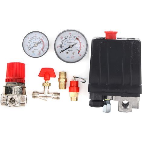 Druckventilschalter, 4-Loch-Druckregler, Manometer, Zubehör für Luftkompressoren (1/5)