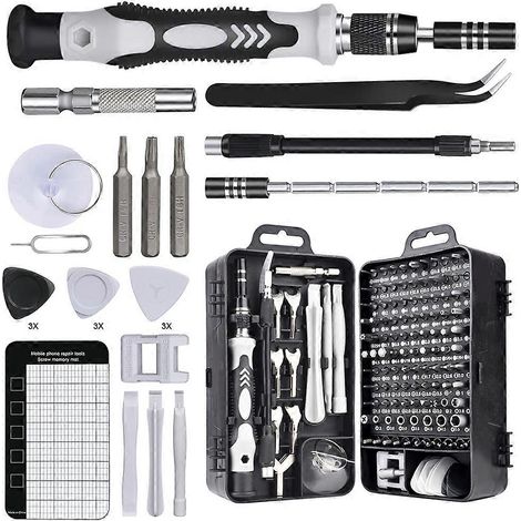 Jeu de tournevis, kit d'outils de réparation électronique, tapis magnétique (1/4)
