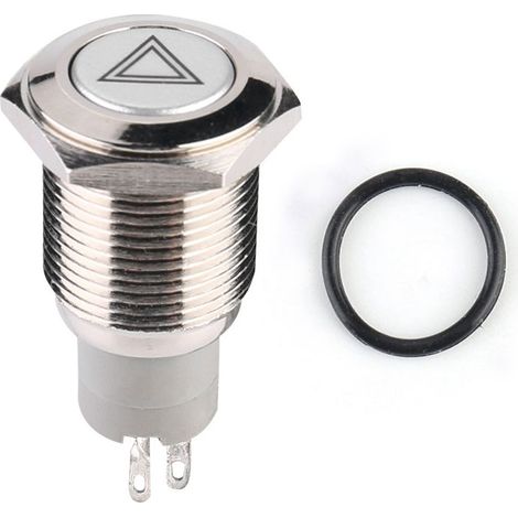 Interrupteur à bouton-poussoir, commutateur de 16 mm / 0,6 pouce 12V Installation facile avec bobine en caoutchouc pour auto (1/5)