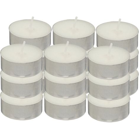 Lot de 18 Bougies Chauffe-Plat "Hugo" 3,7cm Blanc (1/3)