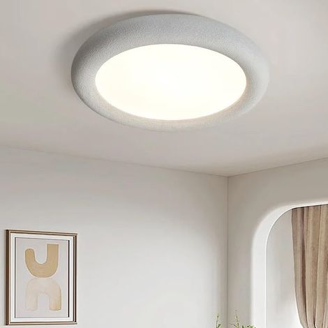Lustre Moderne – Style Nordique – Plafonnier Rond – Résine et Acrylique – LED – Pour Chambre, Salon – Luminaire Intérieur Design-Blanc