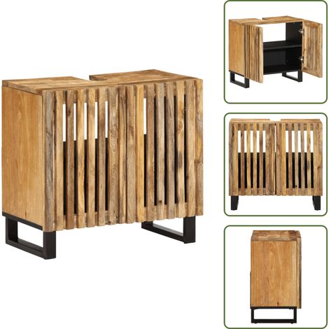 Waschbeckenunterschrank 62x34x58 cm Raues Massives Mangoholz - Waschbeckenschrank - Waschbeckenschränke - Waschbeckenunterschrank - Waschbeckenunterschränke (1/5)