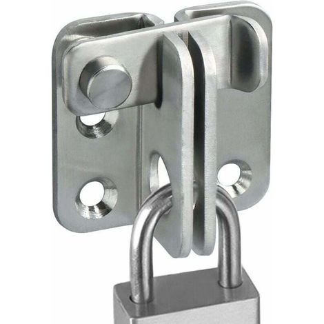 Serrure de porte coulissante antivol en acier inoxydable brossé Résistante aux rayures Pour portes, fenêtres et armoires (1/5)