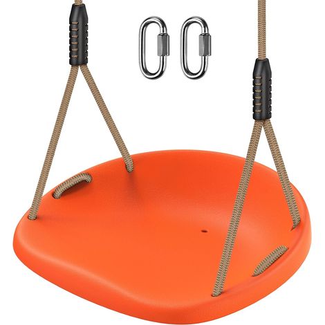 Balançoire en plastique, ensemble de balançoire antidérapante pour enfants avec corde réglable de 2 m et 2 mousquetons, balançoire de jardin robuste pour enfants, peut supporter jusqu'à 226,8 (1/5)