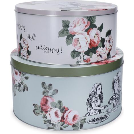 Mikasa and der v&ampa alice in wonderland cake Dosen, set von 2