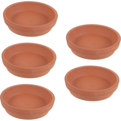 Soucoupes en Terre Cuite 5 pcs Plateaux De Jardinage Anti-débordement Dimensions 8 2cm pour Intérieur Et Extérieur Matériau Solide en Poterie (1/4)