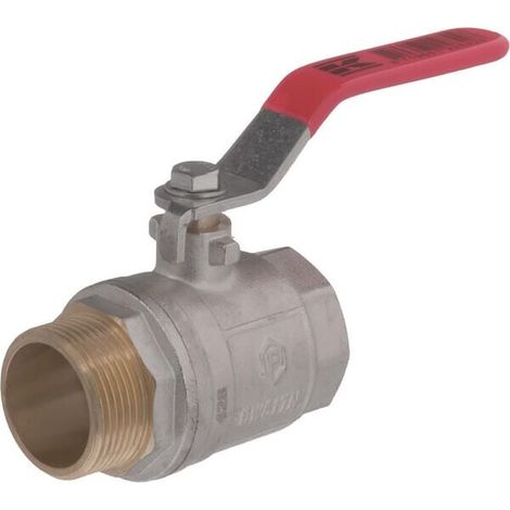Kugelhahn BSP IG/AG 1 1/4" + Edelstahlgriff UNIVERSAL KS114MKR (1/3)