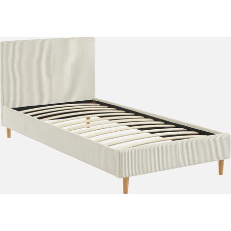 Cama con somier y cabecero 90x190cm, acabado en pana fina