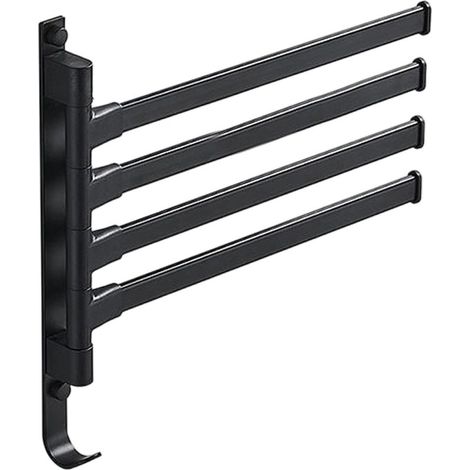 Porte-serviettes mural avec 4 barres pivotantes à 180° en acier inoxydable SUS304, 33 cm (1/5)