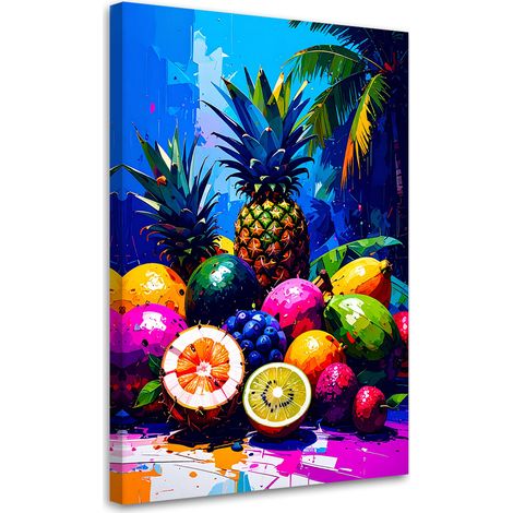 Tableau déco Fruits tropicaux colorés 40x60 (1/4)