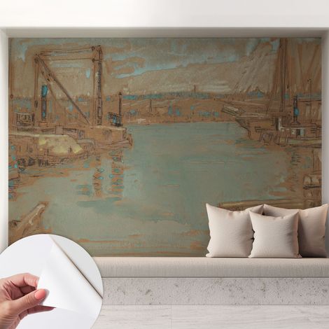 Selbstklebend Tapete modern - Wanddeko für Küche - Klebefolie Wand - luxus Look Hafenansichten 208x146 cm (1/5)