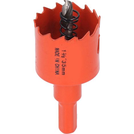 Foret scie cloche en acier rapide bimétallique avec mandrin pour bois et métal 1-3/8 po (35 mm)