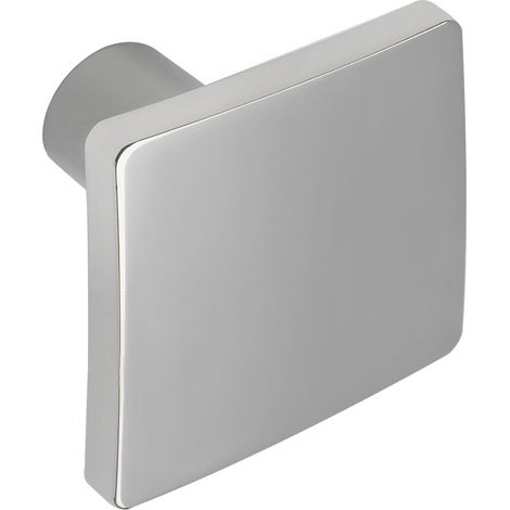 Estamp Möbelknopf Lugus 32x32mm - Knauf für Schrank quadratisch - Möbelknauf, Zinkdruckguss verchromt poliert