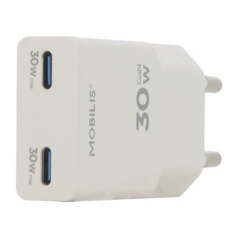 WALL CHARGER 2 USBC WHITE 30W