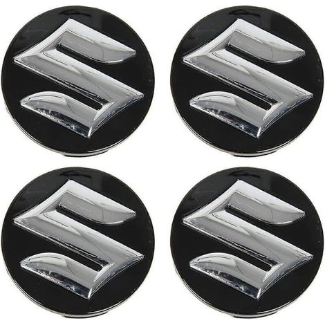 Quatre enjoliveurs centraux de 54 mm pour Suzuki Swift. SX4. S-Cross. Ignis. Vitara. Solio. Bandit et Swace protègent les jantes de la rouille. (1/5)