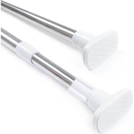 Tringle à rideau télescopique extensible en acier inoxydable,50-80 cm,2pcs (1/5)