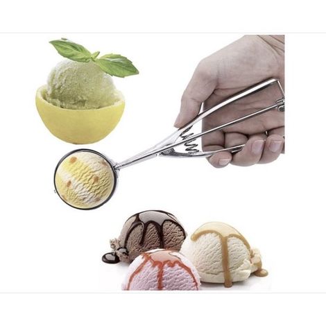 3-teilig Eiskugelportionierer 6 cm Eiskugelportionierer aus Edelstahl für Eiskugeln Eislöffel Portionierlöffel Donutlöffel Eiskugelportionierer