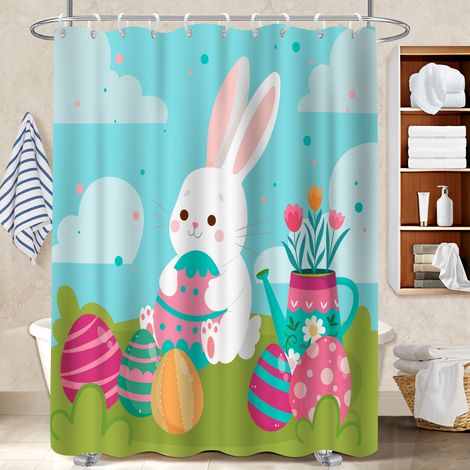 Rideau douche polyester 180x180 Élégant cache baignoire pour un coin douche ressourçant (1/5)