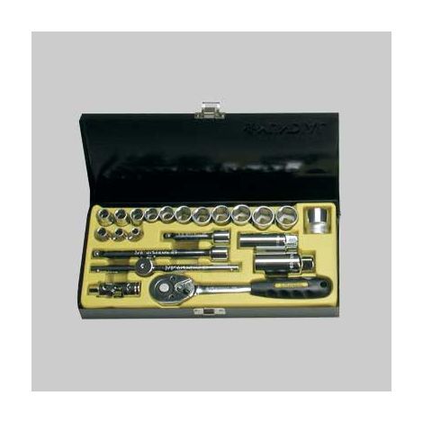 cassetta 22 bussole e accessori mundial 3/8"