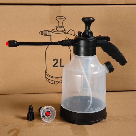 Pulvérisateur Mousse à Pression 3L avec Tige Universelle Verrouillable – Vaporisateur Résistant aux Acides et Alcalins pour Jardin, Désinfection et Lavage Auto 1 Pièce, Transparent (1/4)