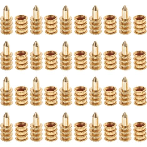 Tiges De Positionnement En Alliage De Zinc 20 Pièces Pour Chevilles De Rallonge De Table À Manger Avec Boulons Et Manchon Cuivre Protection Contre La Rouille (1/5)