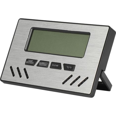 Indoor Cigar Hygrometer Thermometer DualDisplay Humidity Temperature Meter Device Tool(Silver ) (1/5)
