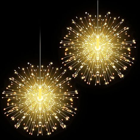Guirnalda de luces navideñas de hadas, luces LED regulables de 8 modos con control remoto, luces colgantes impermeables con forma de estrella para decoración navideña del hogar, patio, interiores y ex (1/5)