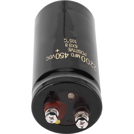 Condensateur électrolytique aluminium 450V 2200µF, broche à vis, composant électronique haute tension, kit 1 pièce, usage industriel et réparation. (1/3)