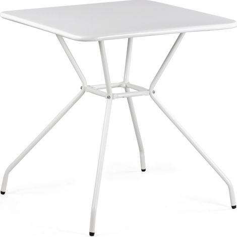 Tavolo quadrato 70x70 in acciaio da giardino, bianco