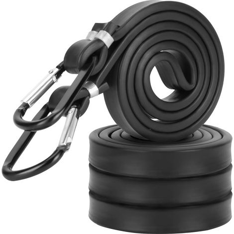 Lot de 4 Tendeurs Elastique avec Crochets Noir Tendeur Élastique de Fixation avec Mousqueton Sandow Robuste pour Bagages (1/5)