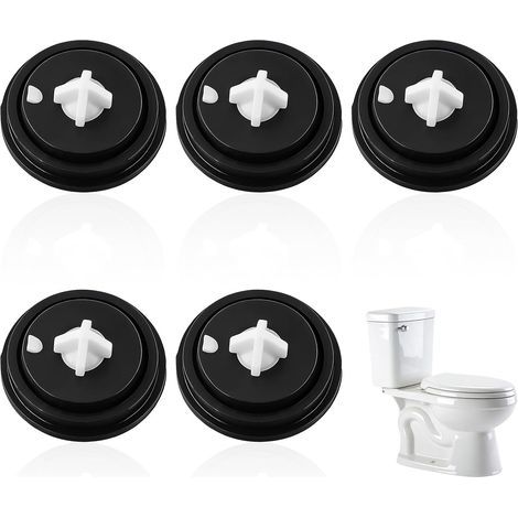 Set of 5 Toilet Flush Plugs Ø27mm and Membrane, Toilet Sealing Gaskets, Black and White Rubber, Standard Cistern (1/5)