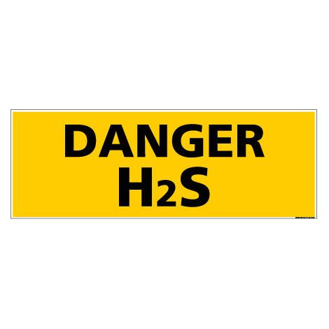Panneau de Signalisation DANGER H2S (C1141) - Adhésif - 210 x 75 mm