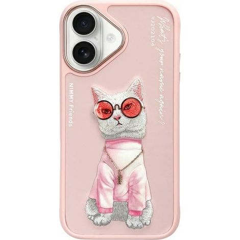 Funda rosa con diseño de gafas Nimmy para iPhone 16 (1/5)
