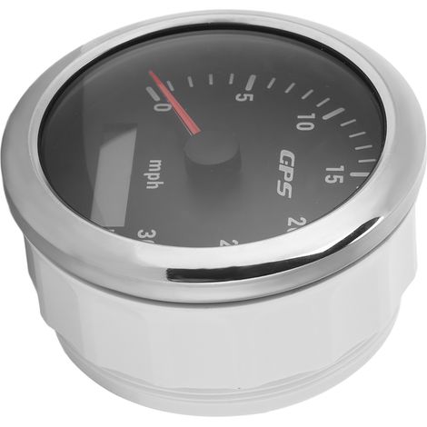 Compteur de vitesse GPS de 3,3 pouces, compteur de vitesse de 0 à 30 mph, rétroéclairage couleur, étanche IP67, convient aux voitures, camping-cars, bateaux et yachts, cadran noir. (1/5)