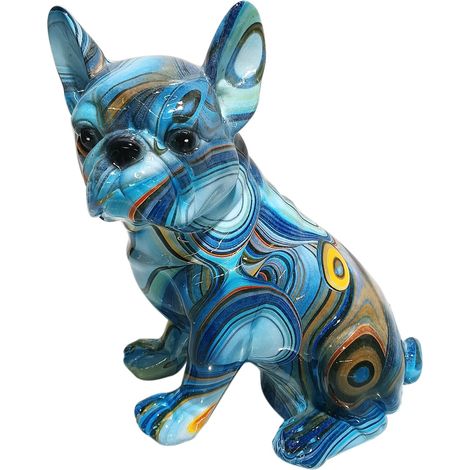 Statuina decorativa in resina Pop Art a forma di Bulldog, scultura moderna, ornamento a forma di cane Bulldog, decorazione per la casa e l'ufficio, regalo originale